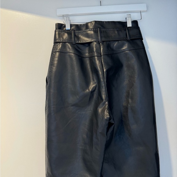 Aritzia Wilfred Faux Leather Black Trousers with Belt - Picture 5 of 6